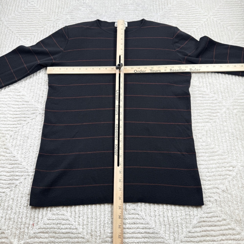 GISPA Italy Sweater Women's 10 Vintage Merino Wool Blend Striped Black 90's - Picture 5 of 14